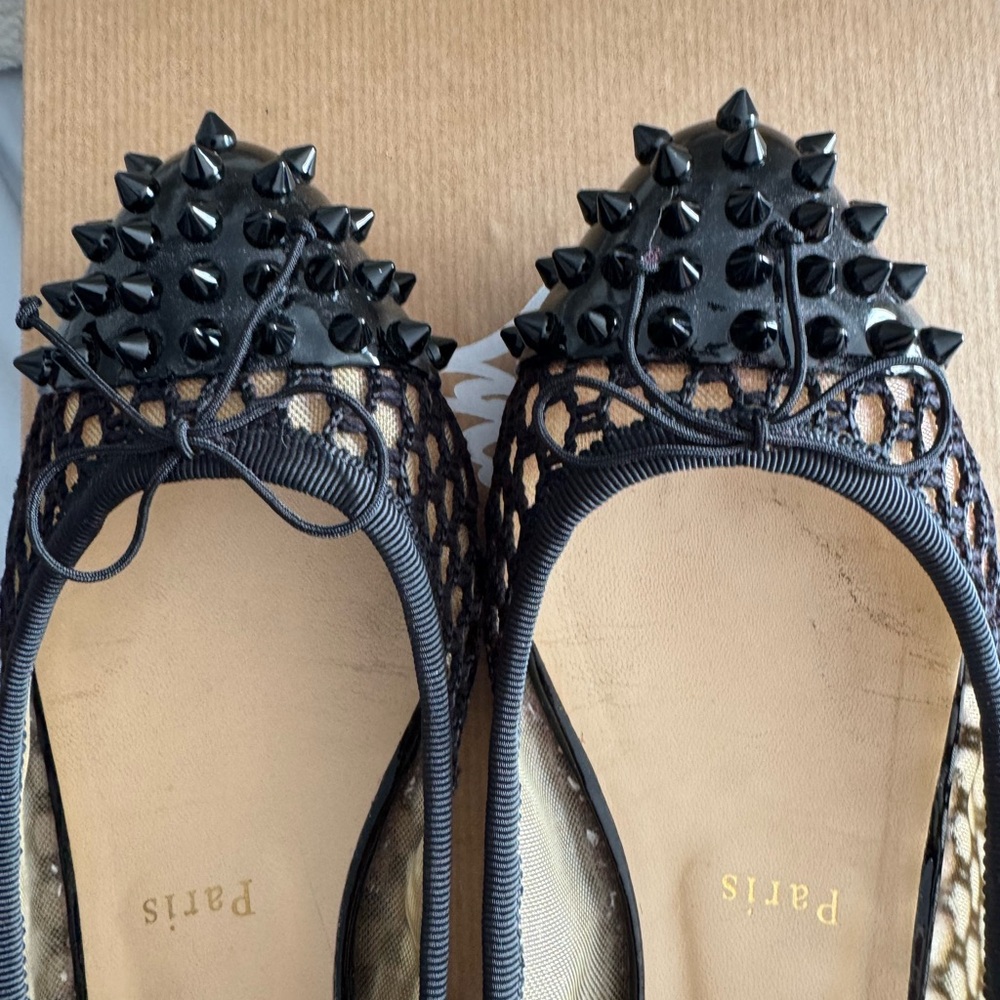 Christian Louboutin Black Mesh Flats - Picture 2 of 7